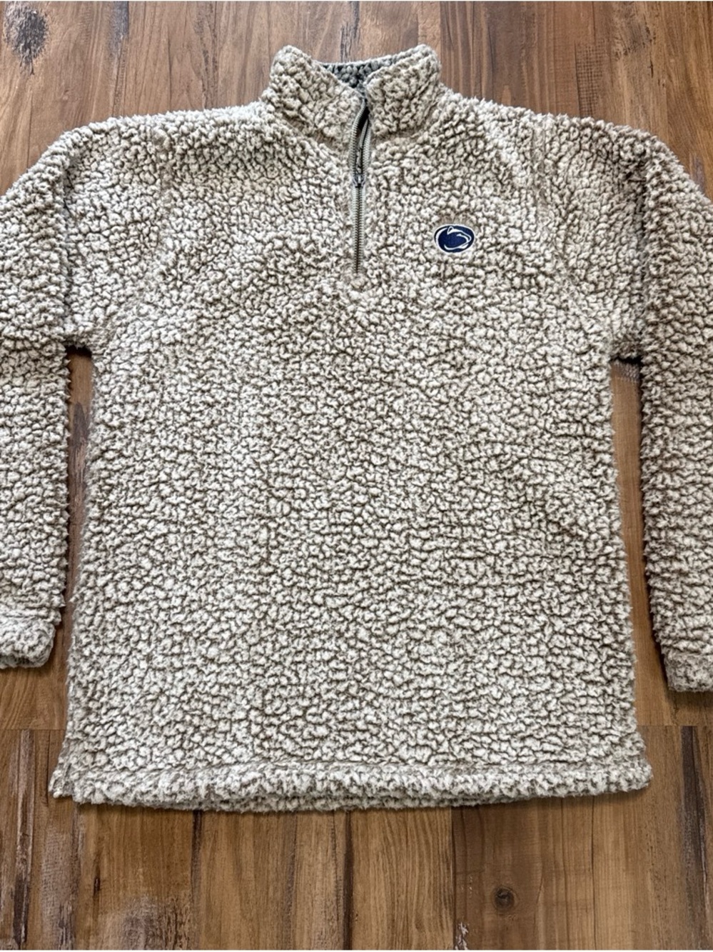 Cream and Beige Penn State Quarter-Zip Pullover